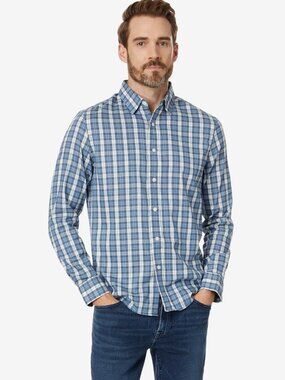 Faherty The Movement Shirt Blue Plaid Supima Cotton Casual XL Men's X-Large